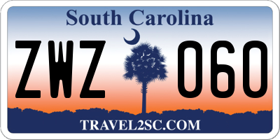 SC license plate ZWZ060