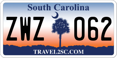 SC license plate ZWZ062