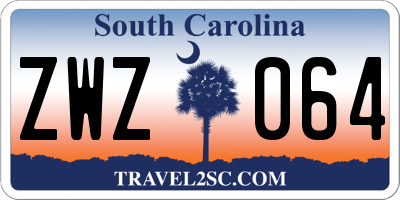 SC license plate ZWZ064