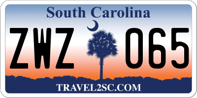 SC license plate ZWZ065