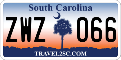 SC license plate ZWZ066