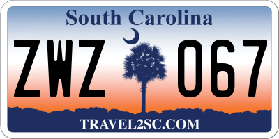 SC license plate ZWZ067