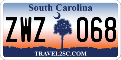 SC license plate ZWZ068