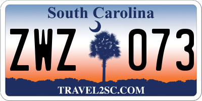 SC license plate ZWZ073