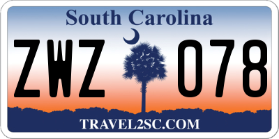 SC license plate ZWZ078