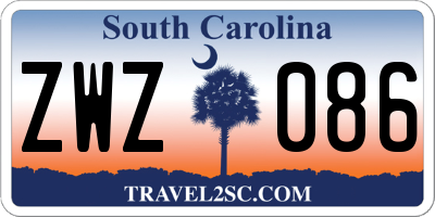 SC license plate ZWZ086