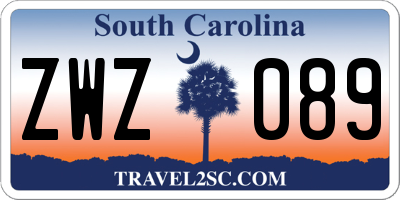 SC license plate ZWZ089