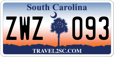 SC license plate ZWZ093