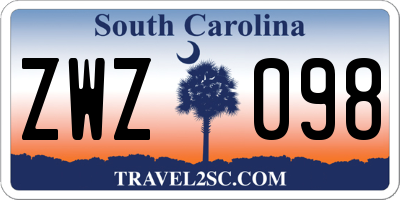 SC license plate ZWZ098