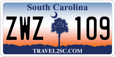 SC license plate ZWZ109