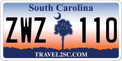 SC license plate ZWZ110