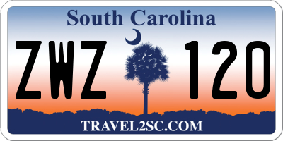 SC license plate ZWZ120