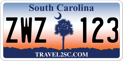 SC license plate ZWZ123