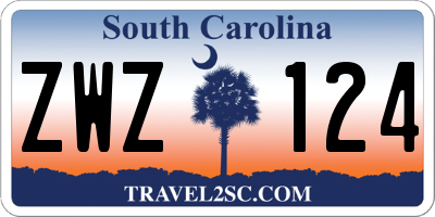 SC license plate ZWZ124