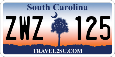 SC license plate ZWZ125