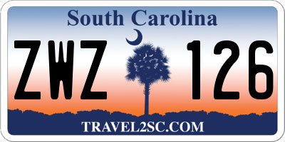 SC license plate ZWZ126