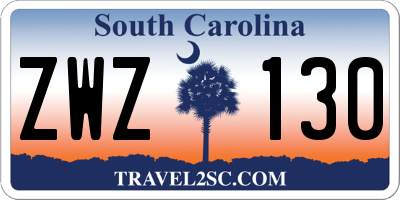 SC license plate ZWZ130