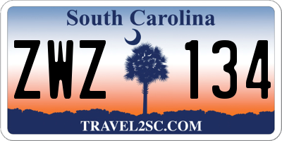 SC license plate ZWZ134
