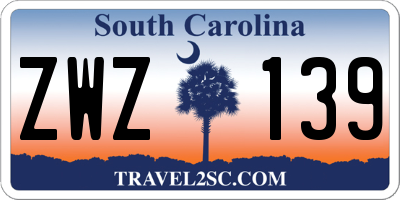 SC license plate ZWZ139