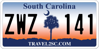 SC license plate ZWZ141