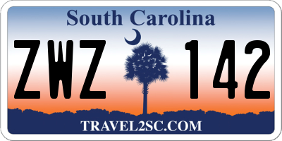 SC license plate ZWZ142