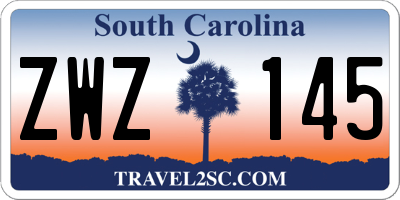 SC license plate ZWZ145