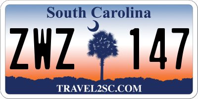 SC license plate ZWZ147