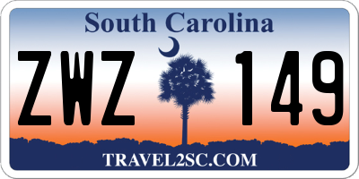 SC license plate ZWZ149