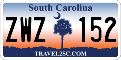 SC license plate ZWZ152