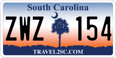 SC license plate ZWZ154