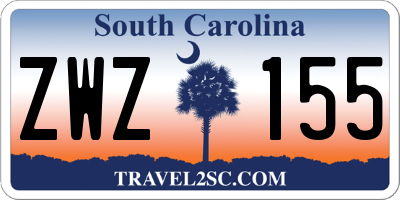 SC license plate ZWZ155