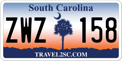 SC license plate ZWZ158