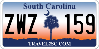 SC license plate ZWZ159