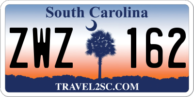 SC license plate ZWZ162