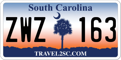 SC license plate ZWZ163