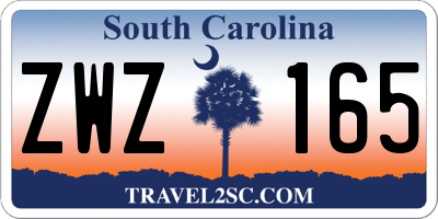 SC license plate ZWZ165
