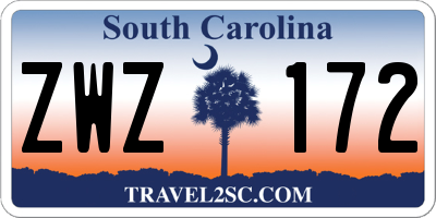 SC license plate ZWZ172