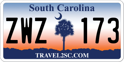 SC license plate ZWZ173