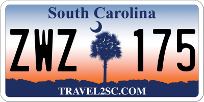 SC license plate ZWZ175