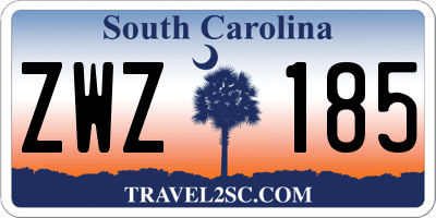 SC license plate ZWZ185