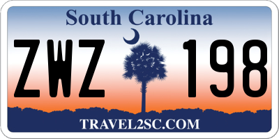 SC license plate ZWZ198