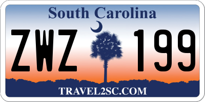 SC license plate ZWZ199