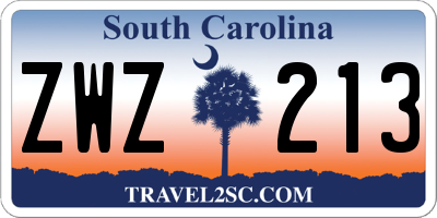 SC license plate ZWZ213