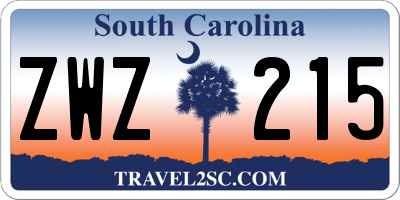 SC license plate ZWZ215