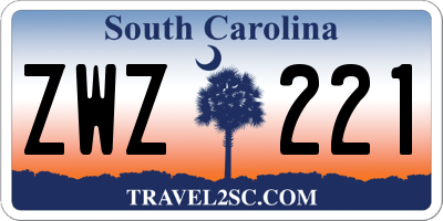 SC license plate ZWZ221