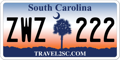 SC license plate ZWZ222