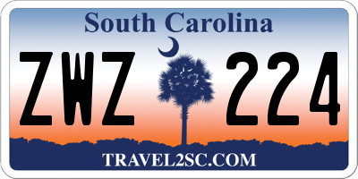 SC license plate ZWZ224