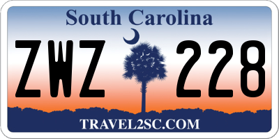 SC license plate ZWZ228