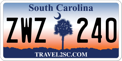SC license plate ZWZ240