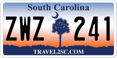 SC license plate ZWZ241